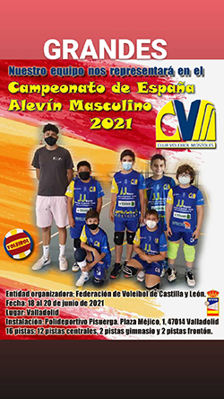 Equipo alevín masculino del club Voleibol Móstolesp