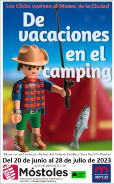 Cartel Clicks Vacaciones camping 2023