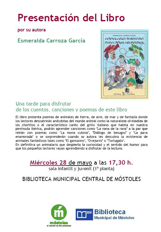 Presentación del libro "Animalario..." de Esmeralda Carroza