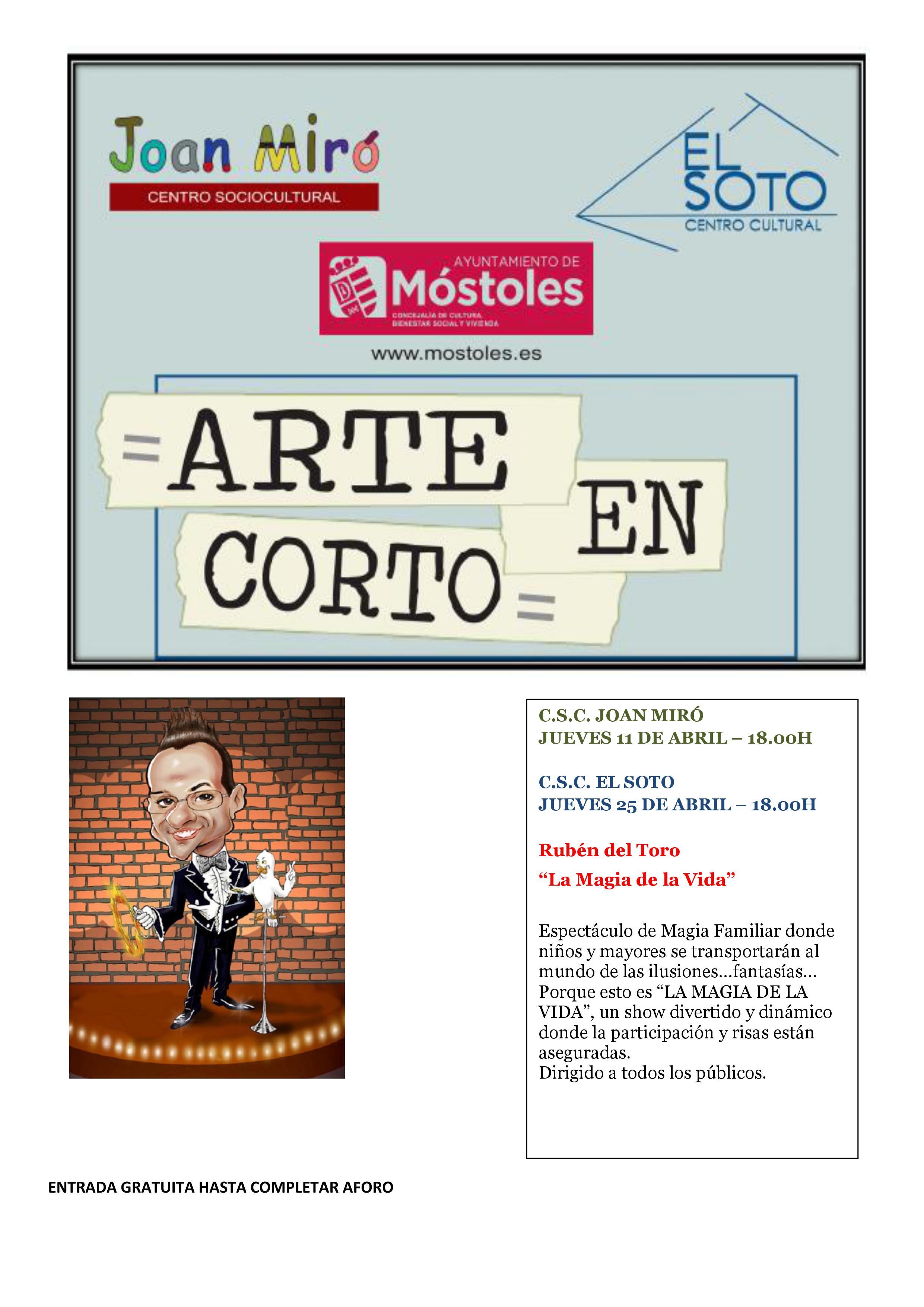 Cartel Arte en Corto abril 2019