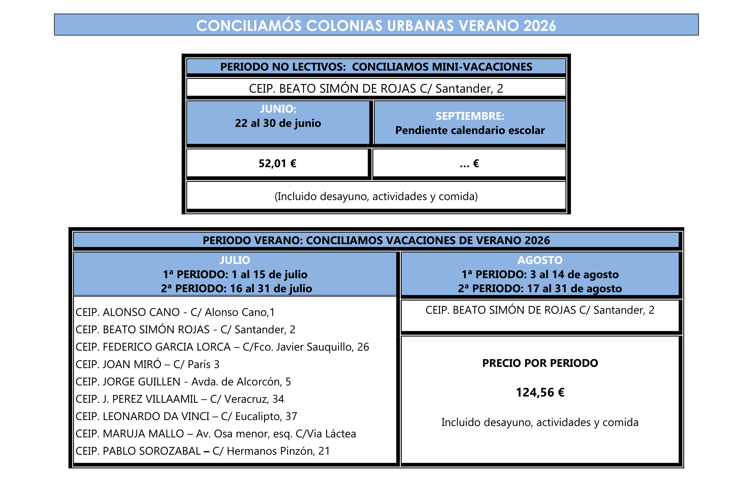 Información COLONIAS URBANAS CONCILIAMÓS GENERAL 2026
