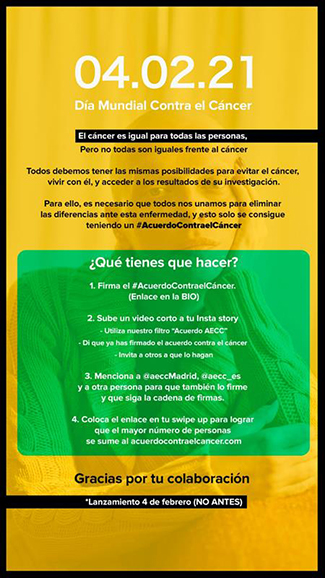 Día Mundical Contra el Cáncer Pongamonos de acuerdo peque