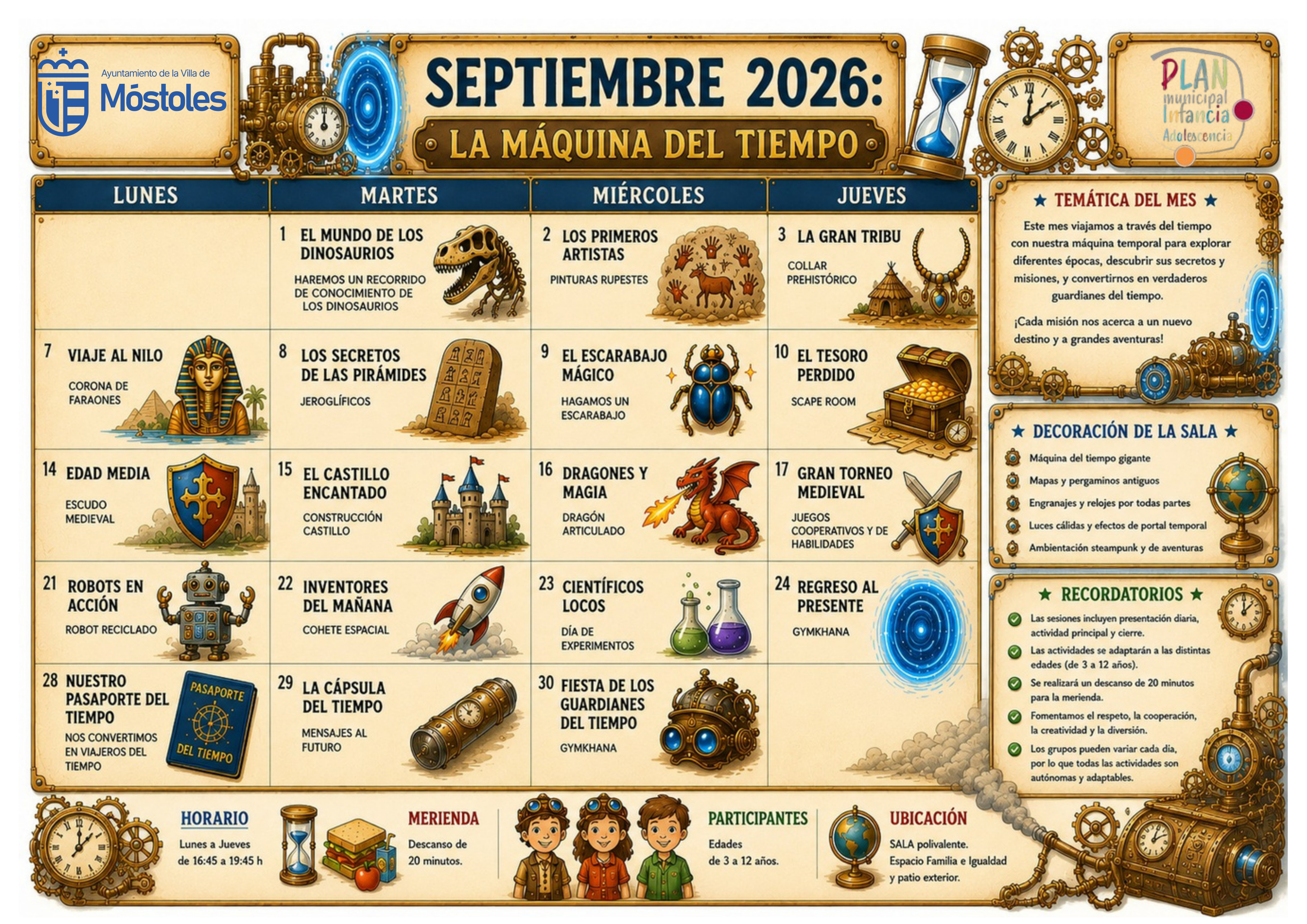Programación Espacio Lúdico Móstoles - septiembre 2026