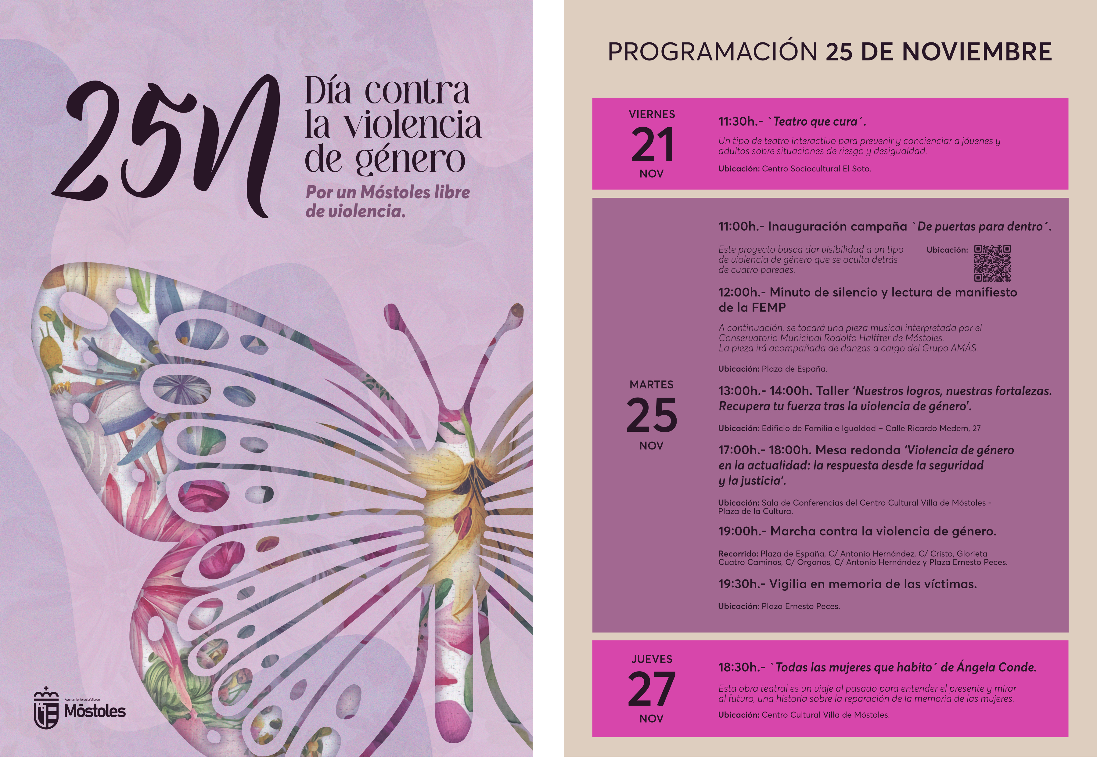 Cartel Programación 25N Móstoles 2025