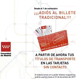 Información Tarjeta Magnético transporte Comunidad de Madrid