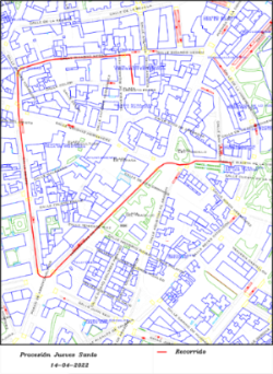 14 abril 2022 - Recorrido Procesión Jueves Santo