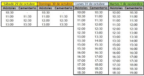 Servicio Especial L-2 Todos los Santos 2022