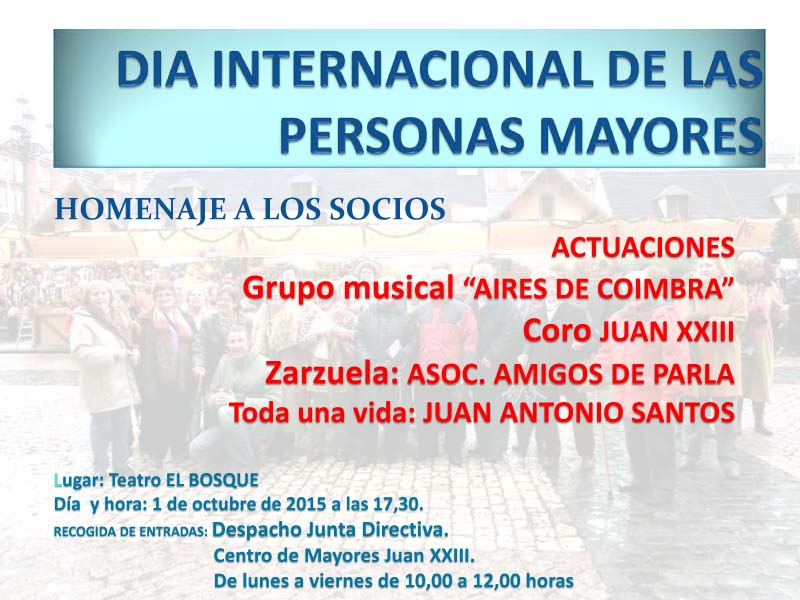 Cartel Día Internacional de las Personas Mayores 2015