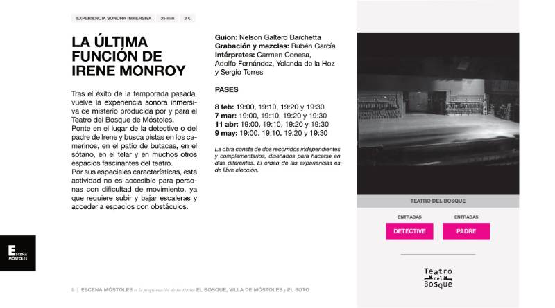 Programación Escena Móstoles - Primera Temporada 2024-08