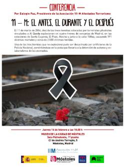 Cartel Conferencia 11M en Móstoles