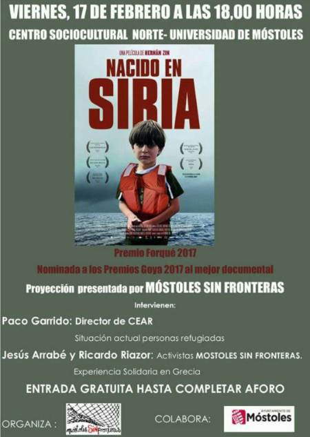 CARTEL PELÍCULA NACIDO EN SIRIA EN C.S.C.NORTE-UNIVERSIDAD