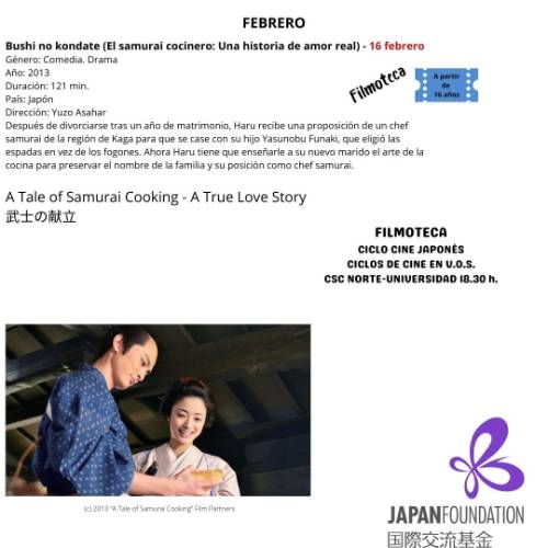 PELI_EL SAMURAI COCINERO. UNA HISTORIA DE AMOR REAL_CICLO CINE JAPONÉS