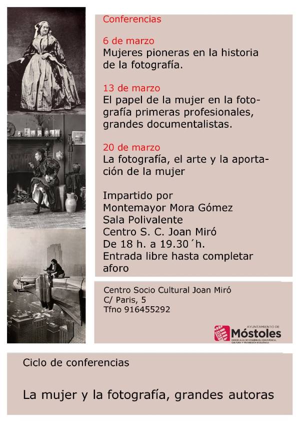 CARTEL CICLO CONFERENCIAS_ LA MUJER Y LA FOTOGRAFÍA_C.S.C. JOAN MIRÓ