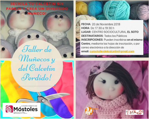 CARTEL TALLER DE MUÑECOS Y DEL CALCETÍN PERDIDO