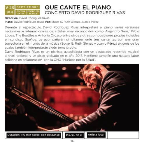 Concierto de David Rodríguez “Que cante el piano”