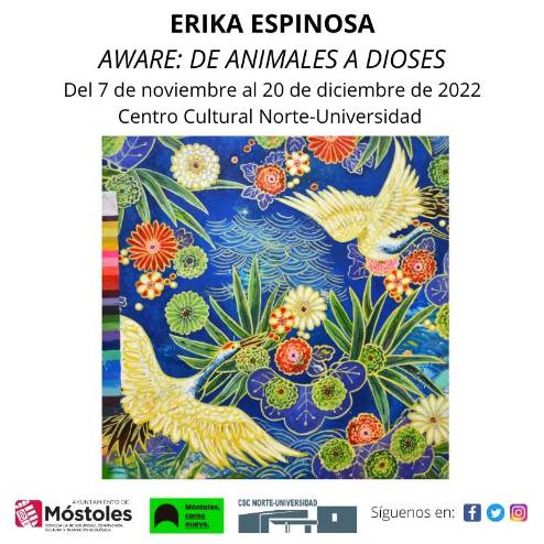 Erika Espinosa expone en el Centro Sociocultural Norte-Universidad sus pinturas en la muestra “Aware: de animales a dioses”