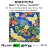 Erika Espinosa expone en el Centro Sociocultural Norte-Universidad sus pinturas en la muestra "Aware: de animales a dioses"