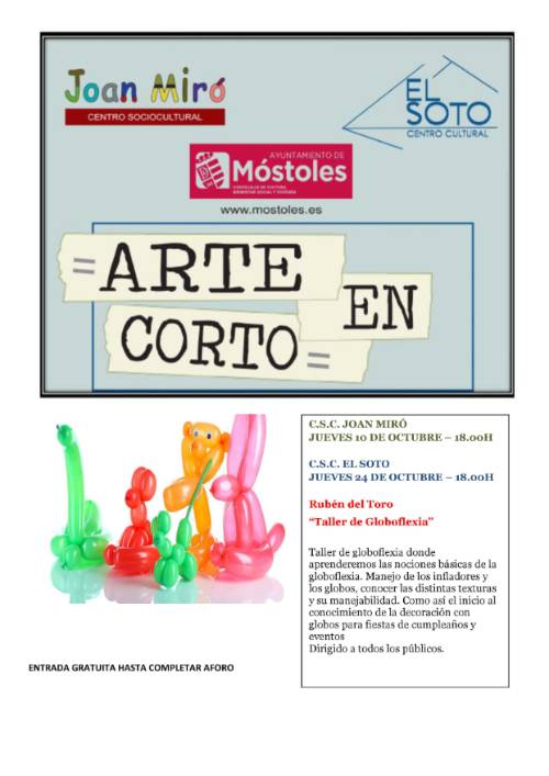 Cartel Arte en Corto octubre 2019