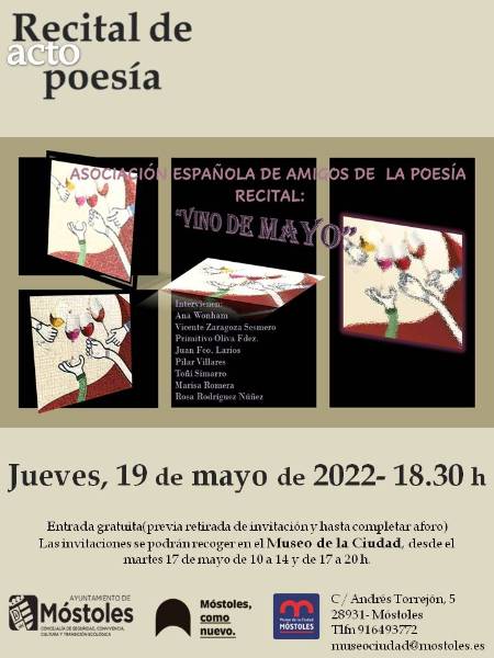Cartel recital poesía ASEAPO_MUSEO_Jueves 19 mayo