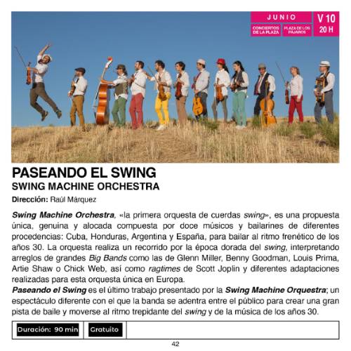 CARTEL CONCIERTO_PASEANDO EL SWING_PLAZA PÁJAROS