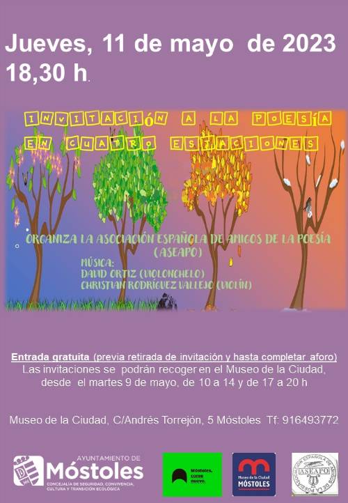 Cartel_Invitación a la poesia en cuatros estaciones_MUSEO