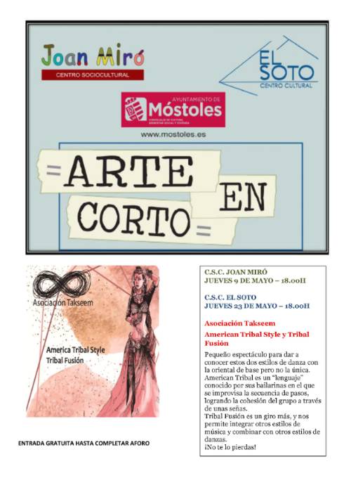 Cartel Arte en Corto mayo 2019