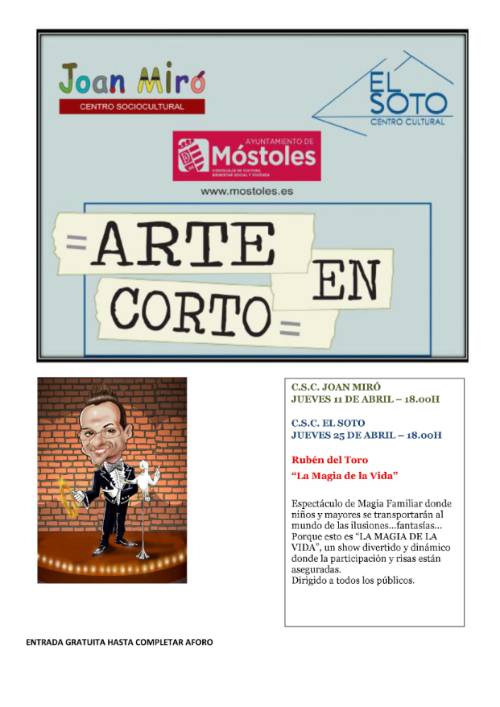 Cartel Arte en Corto abril 2019