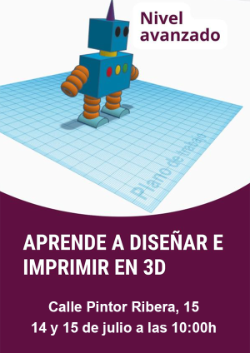 14 y 15 de julio 2025 - Aprende a diseñar e imprimir en 3D - CCD