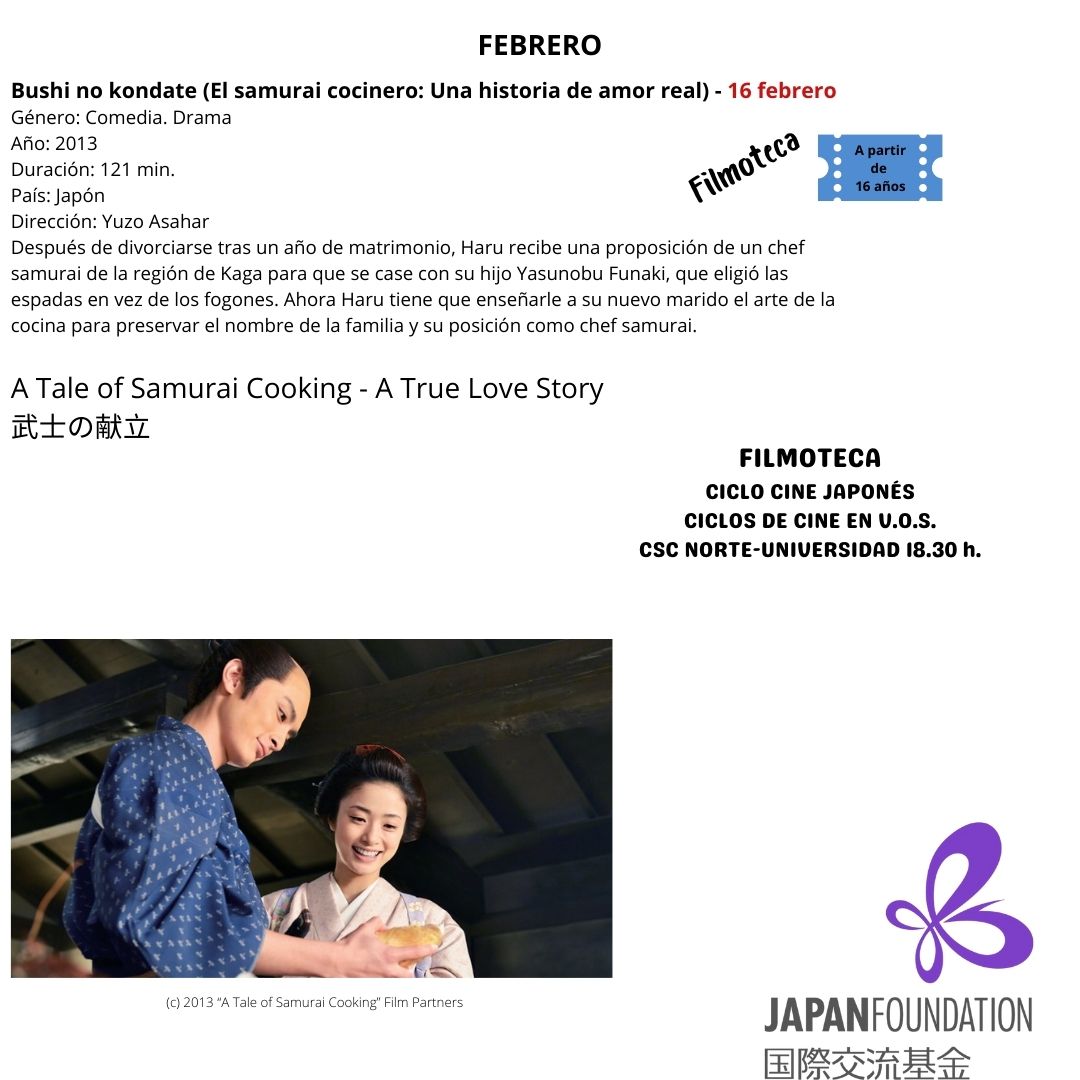 PELI_EL SAMURAI COCINERO. UNA HISTORIA DE AMOR REAL_CICLO CINE JAPONÉS