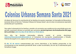 Cartel Preinscripciones Colonias Urbanas Semana Santa 2021P