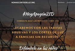 apagón campaña nomascortesdeluz