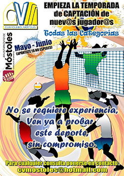 Campaña de captación de nuevos jugadores del Club Voleibol Móstolesp
