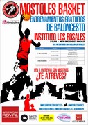 Cartel entrenamiento gratuitos de baloncesto