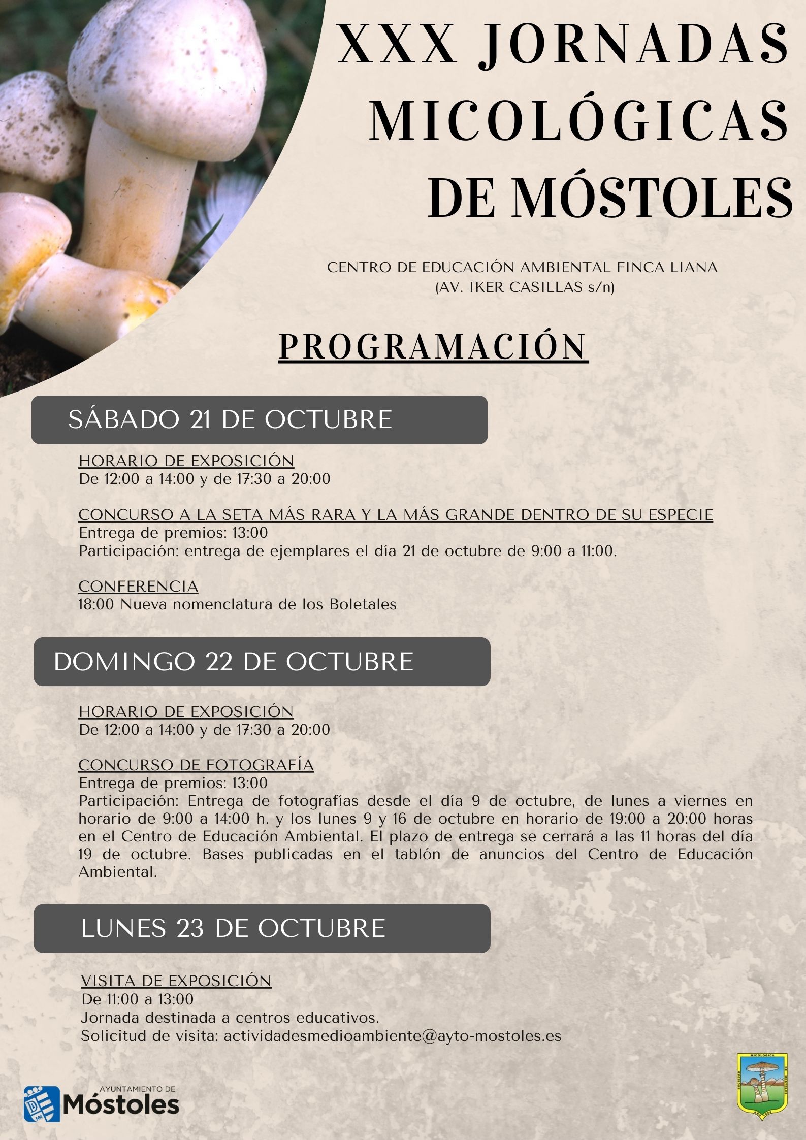 PROGRAMACIÓN JORNADAS MICOLOGICAS