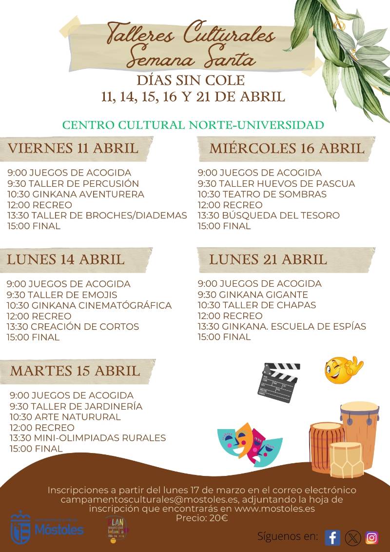 Talleres culturales Semana Santa