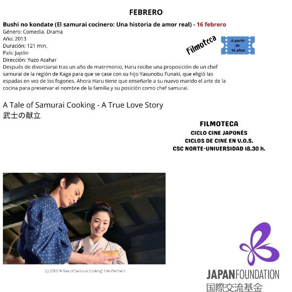 PELI_EL SAMURAI COCINERO. UNA HISTORIA DE AMOR REAL_CICLO CINE JAPONÉS