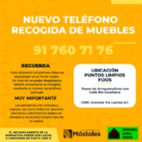 Cartel nuevo teléfono depósito de muebles