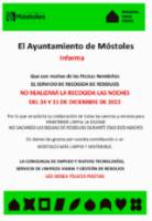 Aviso Recogida de residuos Navidad 2022