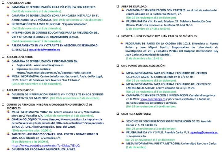 PROGRAMA DIA MUNDIAL VIH-SIDA MOSTOLES 2021-2