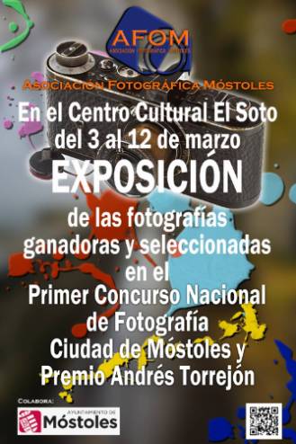 Cartel exposición Primer Concurso Nacional de Fotografía Ciudad de Móstoles_Premio Andrés Torrejón