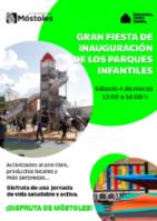 Móstoles celebra el sábado 4 de marzo fiestas en 45 áreas infantiles renovadas por el Gobierno Municipal para dinamizar el comercio local