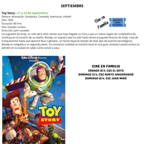 Cine en Familia - Toy Story