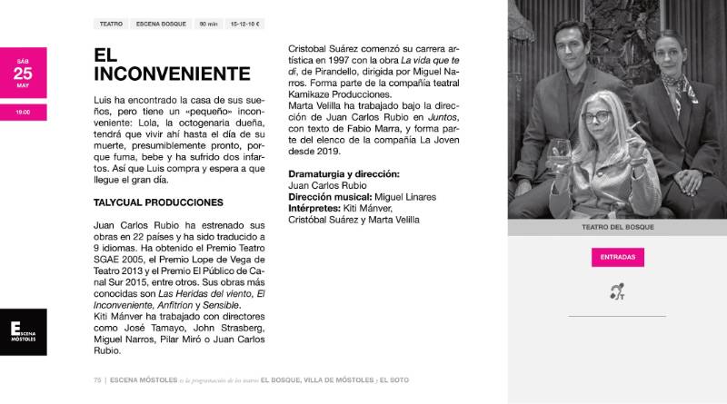 Programación Escena Móstoles - Primera Temporada 2024-75