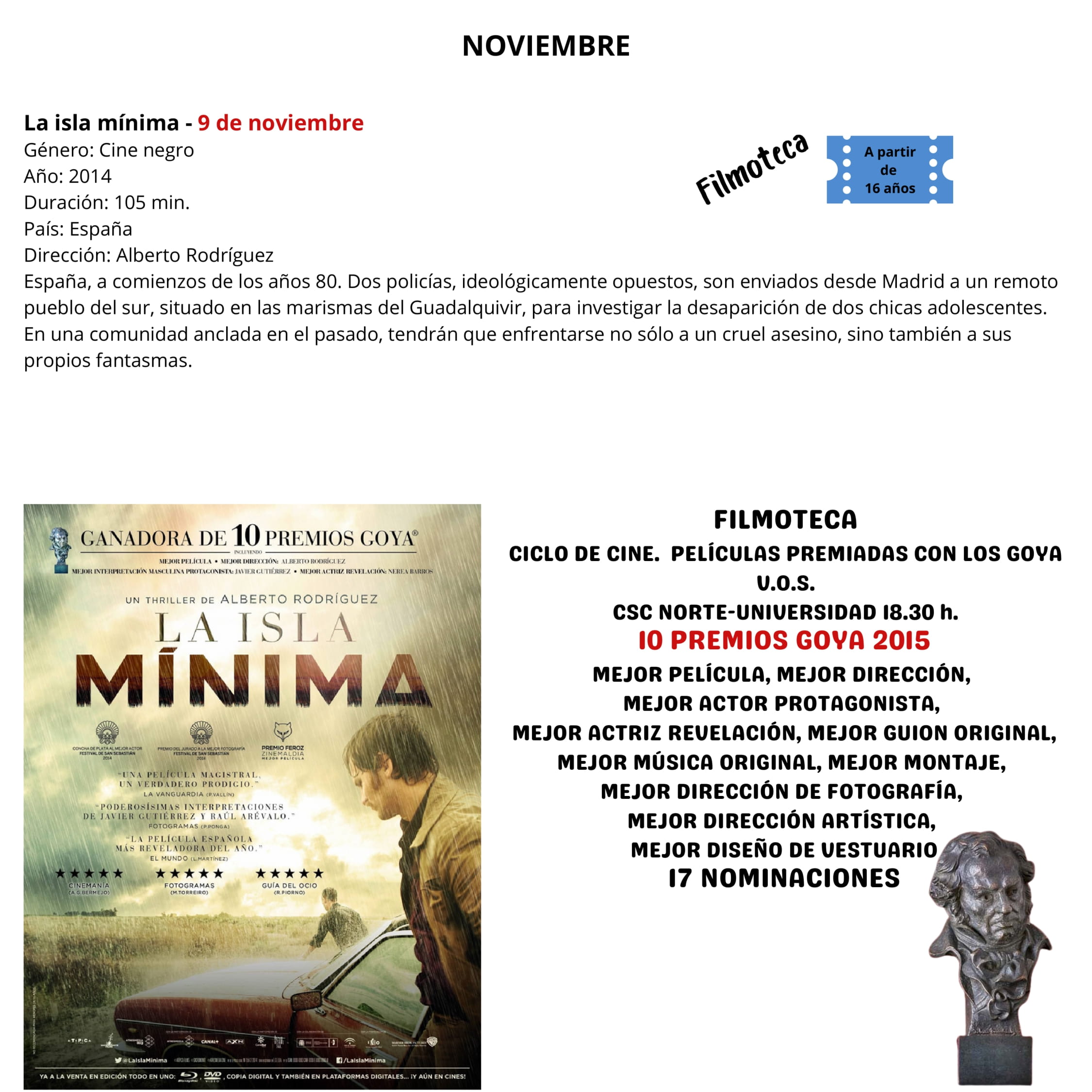 foto peli Ciclo cine Goya 9 de nov. 2022