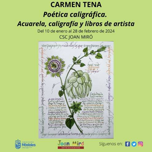 El Centro Sociocultural Joan Miró acoge una exposición de acuarela de poética caligráfica, de la artista Carmen Tena