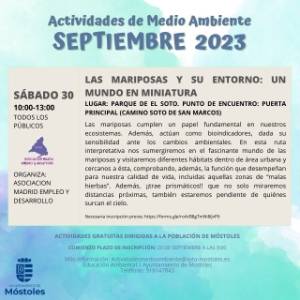 Conocer las mariposas y su entorno, objetivo de un nuevo taller de medioambiente en Móstoles