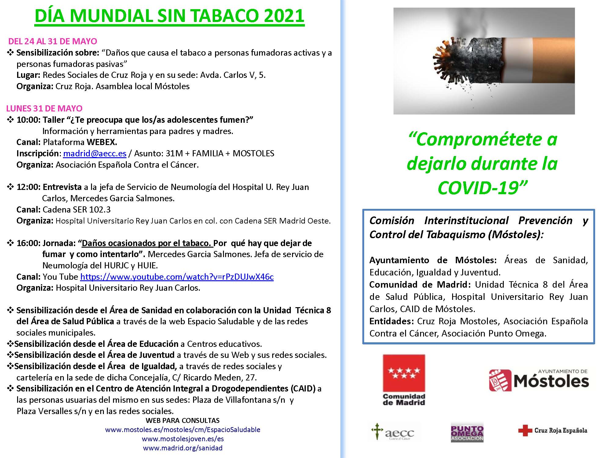 Programa día sin tabaco Móstoles 2021 p
