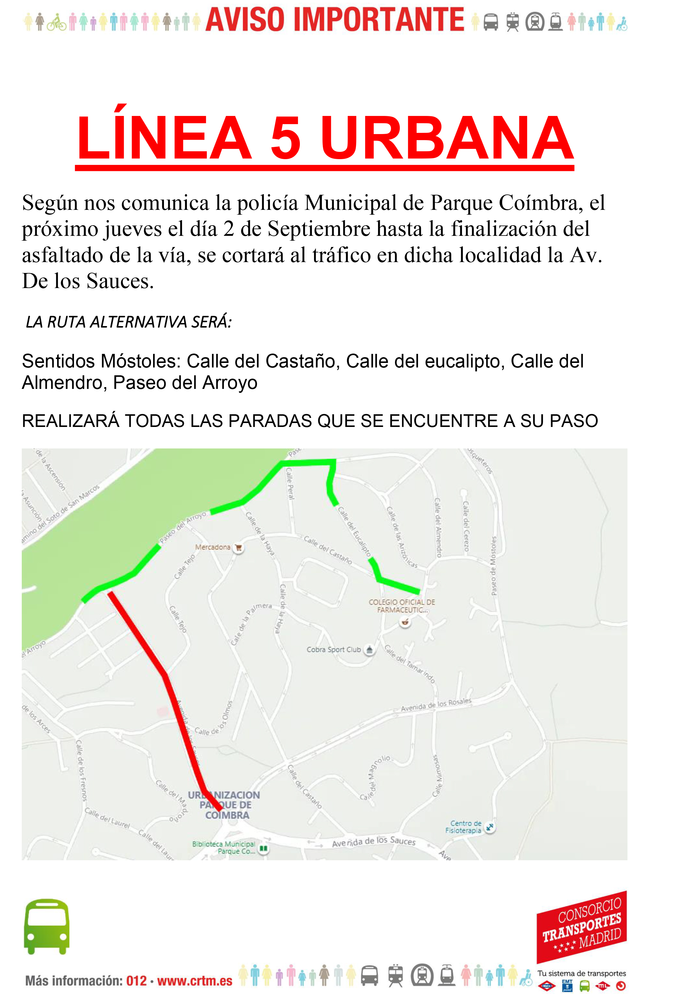 Plan de Asfaltado en Parque Coimbra Modificación Línea 5 Urbana p