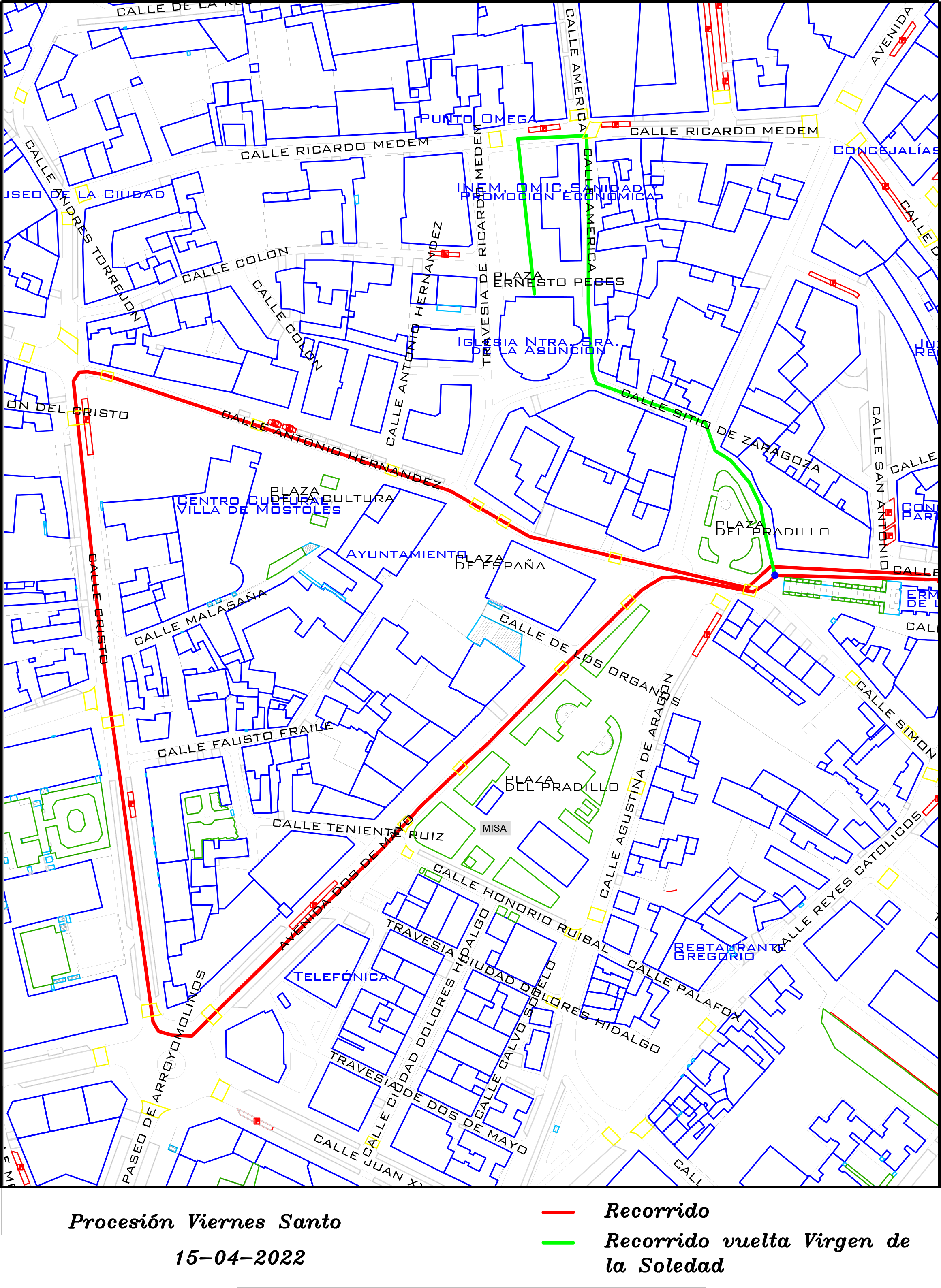 15 abril 2022 - Recorrido Procesión Viernes Santo