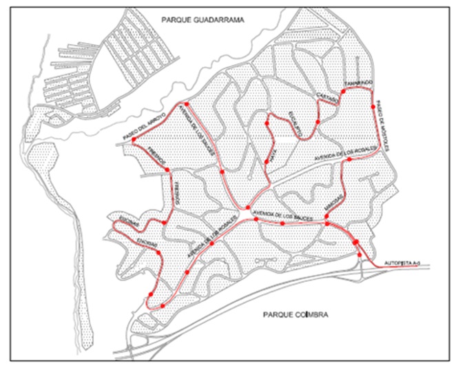 Plano Coimbra-Guadarrama - Servicio Especial Fiestas 2 Mayo p